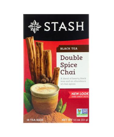 Stash Tea Black Tea Double Spice Chai 18 Tea Bags 1.1 oz (33 g)