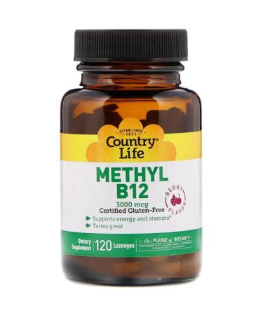 Country Life Methyl B12 Berry 3000 mcg 120 Lozenges