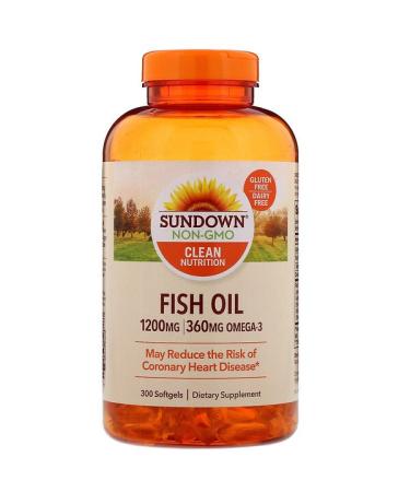 Sundown Naturals Fish Oil 1200 mg 300 Softgels