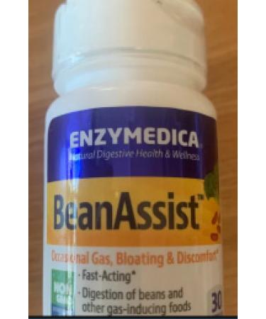 Enzymedica BeanAssist 30 Capsules Digestive Support Fast-Acting Formula