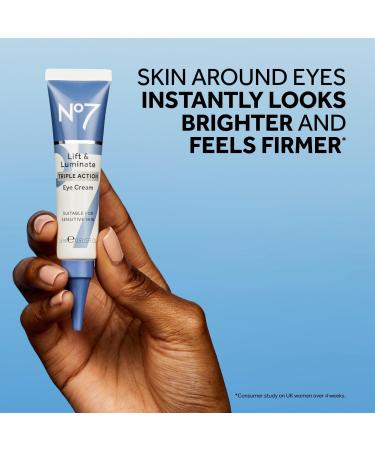 No7 Lift & Luminate Triple Action Eye Cream 0.5 oz - Transform Your Style with the Best Innovation Today! - Buy Online on GoSupps.com