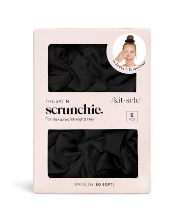 Kitsch Black Satin Sleep Hair Scrunchies 5 ct - Discover Premium Quality Shop now! - Buy Online on GoSupps.com