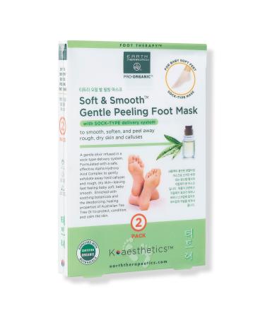 Earth Therapeutics Soft & Smooth Gentle Peeling Foot Mask 2 ct
