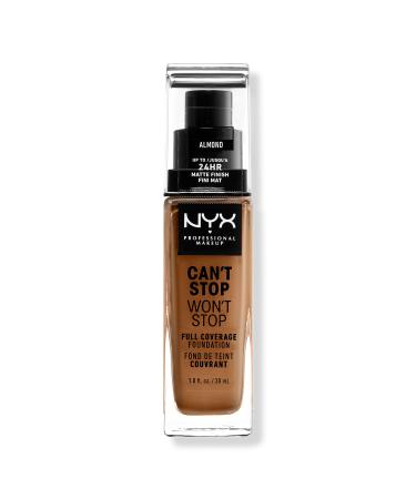 NYX Professional Makeup Can't Stop Won't Stop 24HR Full Coverage Matte Foundation Almond 1.0 oz
