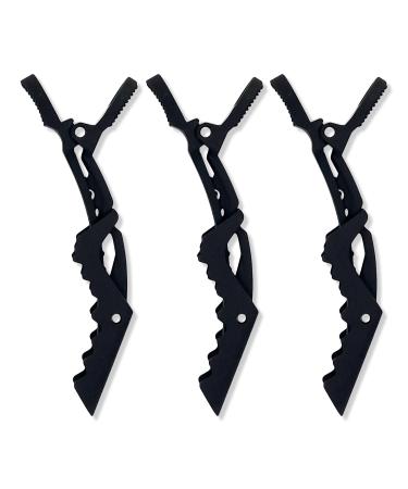 Kitsch Black No Slip Crocodile Clips 3 ct
