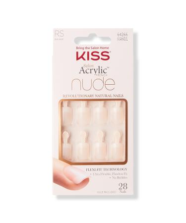Kiss Salon Acrylic French Nude Nails Breathtaking