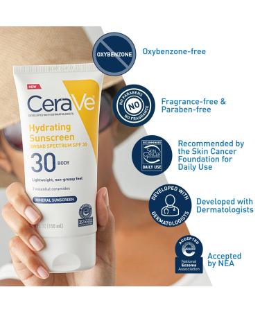 Discover CeraVe Hydrating Mineral Sunscreen Lotion for Body SPF 30 for All Skin Types 5.0 oz - Elevate Your Style Instantly! - Buy Online on GoSupps.com