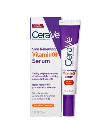 CeraVe Skin Renewing Vitamin C Serum, Skin-Brightening Antioxidant Face Serum 1.0 oz