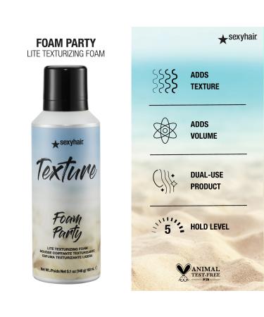 Discover Sexy Hair Texture Foam Party Lite Texturizing Foam 5.1 oz - Elevate Your Style Instantly! - Buy Online on GoSupps.com