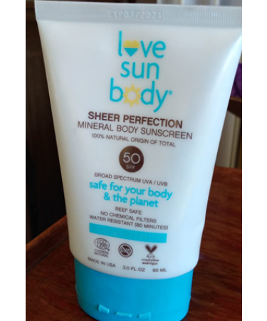 Love Sun Body Mineral Body Sunscreen SPF 50 (Fragrance Free) | 100% Natural Broad Spectrum Mineral Zinc Oxide | All-Day Protection | Baby & Child Safe | Reef Safe Skincare | 3 fl oz | EWG Verified 