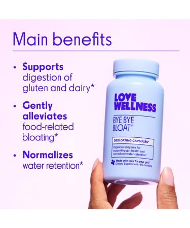 Discover Love Wellness Bye Bye Bloat: Debloating Capsules 60 ct - Elevate Your Style Instantly! - Buy Online on GoSupps.com
