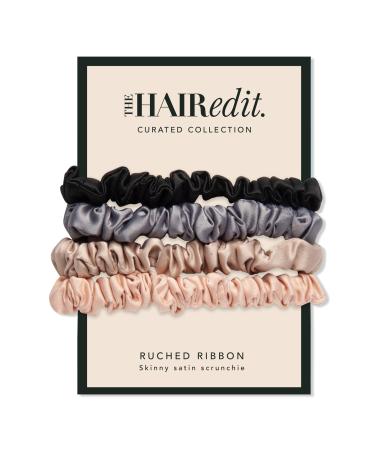 The Hair Edit Multi-Color Ruched Ribbon Scrunchies 4 ct