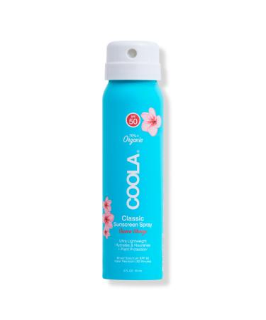 COOLA Travel Size Classic Body Organic Sunscreen Spray SPF 50 Guava Mango