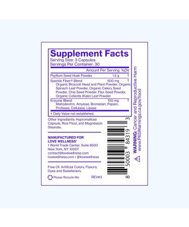 Love Wellness Sparkle Fiber: Regularity Capsules 90 ct - Discover Premium Quality Shop now! - Buy Online on GoSupps.com