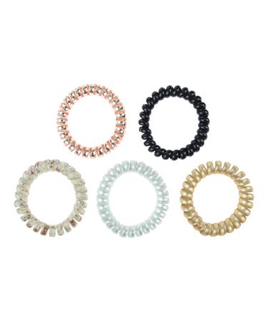 Capelli New York Floral Metallic Phone Cord Ponies 5 ct - Transform Your Style with the Best Innovation Today! - Buy Online on GoSupps.com