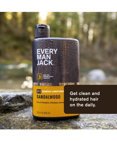 Discover Every Man Jack Sandalwood Men's 2-in-1 Daily Shampoo + Conditioner 13.5 oz - Elevate Your Style Instantly! - Buy Online on GoSupps.com