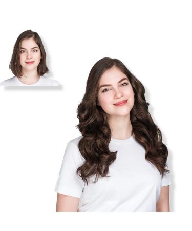 Locks & Mane 18'' Clip-in Human Hair Extension Milk Chocolate