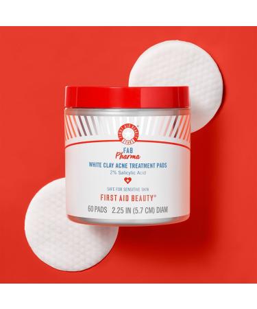Discover First Aid Beauty FAB Pharma White Clay Acne Treatment Pads 2% Salicylic Acid 60 ct - Elevate Your Style Instantly! - Buy Online on GoSupps.com