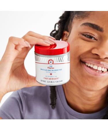 Discover First Aid Beauty FAB Pharma White Clay Acne Treatment Pads 2% Salicylic Acid 60 ct - Elevate Your Style Instantly! - Buy Online on GoSupps.com
