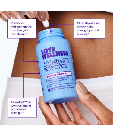 Discover Love Wellness Gut Feelings Probiotics: Digestive Probiotic 30 ct - Elevate Your Style Instantly! - Buy Online on GoSupps.com