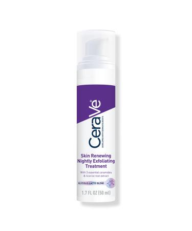 CeraVe Skin Renewing Nightly Exfoliating Treatment, Anti-Aging Face Serum 1.7 oz