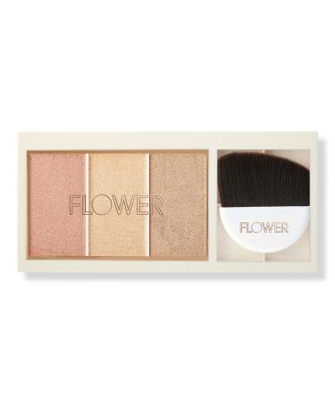 FLOWER Beauty Shimmer & Strobe Highlighting Palette Sunkissed Shimmer 0.28 oz