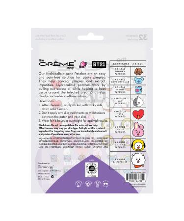 The CrÃ¨me Shop BT21 Brilliant Skin Hydrocolloid Acne Patches 32 ct - Discover Premium Quality Shop now! - Buy Online on GoSupps.com