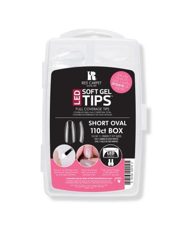 Red Carpet Manicure LED Soft Gel Short Oval Nail Tips 110 ct