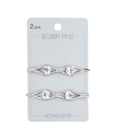 ScÃ¼nci Elite Rhinestone Bobby Pins Silver 2 Pieces 2 ct - Transform Your Style with the Best Innovation Today! - Buy Online on GoSupps.com