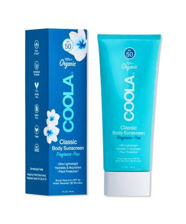 COOLA Classic Body Organic Sunscreen Lotion SPF 50 Fragrance Free 5.0 oz