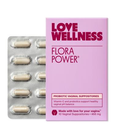 Love Wellness Flora Power: Probiotic Vaginal Suppositories 10 ct