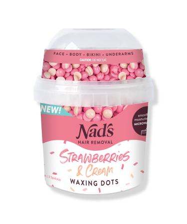 Nads Natural Strawberries & Cream Waxing Dots Hair Removal Wax Beads