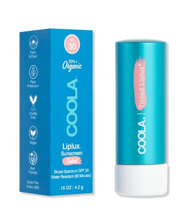 COOLA Organic Liplux Classic Sunscreen Lip Balm SPF 30 Tinted 0.1 oz