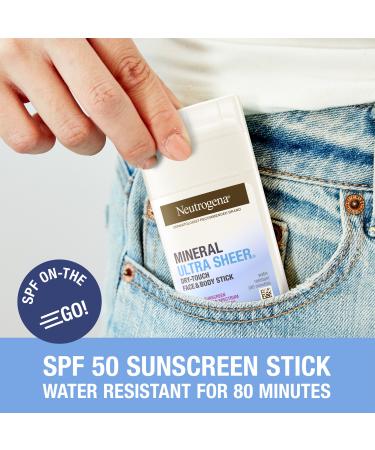 Neutrogena Ultra Sheer SPF 50 Zinc Mineral Sunscreen Stick 1.5 oz - Transform Your Style with the Best Innovation Today! - Buy Online on GoSupps.com