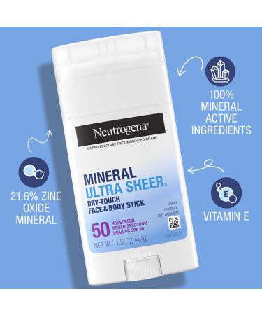 Neutrogena Ultra Sheer SPF 50 Zinc Mineral Sunscreen Stick 1.5 oz - Transform Your Style with the Best Innovation Today! - Buy Online on GoSupps.com