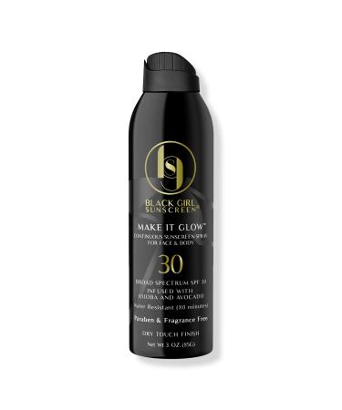 Black Girl Sunscreen Make It Glow Continuous Spray SPF30 3.0 oz