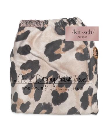 Kitsch Leopard Quick Dry Microfiber Hair Towel 1 ct - Transform Your Style with the Best Innovation Today! - Buy Online on GoSupps.com