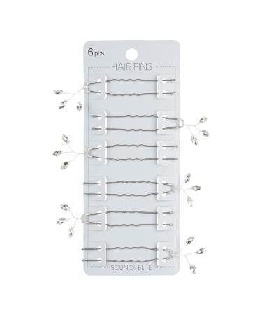 Discover ScÃ¼nci Silver & Rhinestone Hair Pins 6 ct - Elevate Your Style Instantly! - Buy Online on GoSupps.com