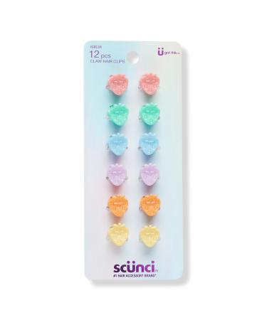Scünci Strawberry Mini Claw Clips 12 ct