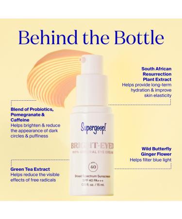 Discover Supergoop! Bright-Eyed 100% Mineral Eye Cream SPF 40 0.5 oz - Elevate Your Style Instantly! - Buy Online on GoSupps.com