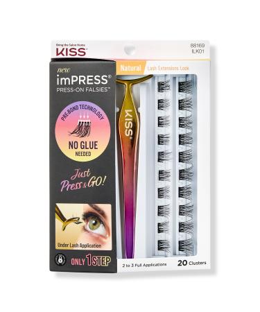 Kiss imPRESS Press-On Falsies Eyelash Clusters, Natural
