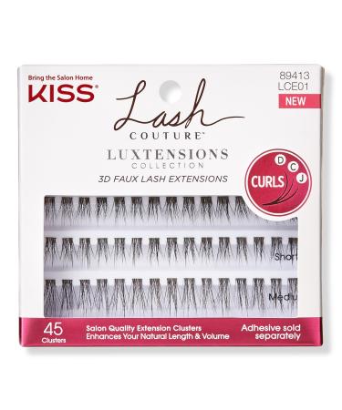 Kiss Lash Couture Luxtensions 3D False Eyelash Extension Clusters Kit #01
