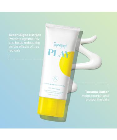 Discover Supergoop! PLAY 100% Mineral Lotion SPF 30 with Green Algae 3.4 oz - Elevate Your Style Instantly! - Buy Online on GoSupps.com