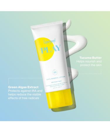 Discover Supergoop! PLAY 100% Mineral Lotion SPF 50 with Green Algae 3.4 oz - Elevate Your Style Instantly! - Buy Online on GoSupps.com