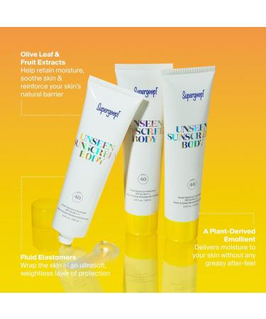 Discover Supergoop! Unseen Sunscreen Body SPF 40 Invisible Sun Protection 3.4 oz - Elevate Your Style Instantly! - Buy Online on GoSupps.com