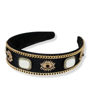 Locks & Mane Evil Eye Headband Black