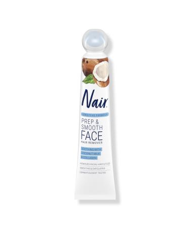 Nair Prep and Smooth Sensitive Facial Hair Remover and Exfoliant 1.76 oz