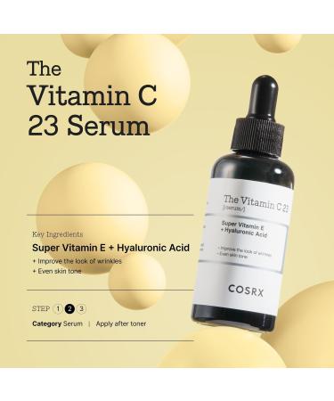 Discover COSRX The Vitamin C 23 Serum with Super Vitamin E + Hyaluronic Acid 0.67 oz - Elevate Your Style Instantly! - Buy Online on GoSupps.com