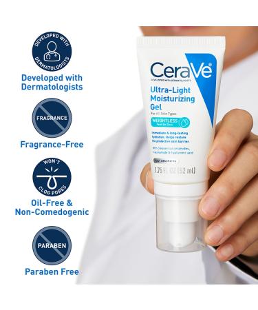Discover CeraVe Ultra-Light Facial Gel with Hyaluronic Acid for All Skin Types 1.75 oz - Elevate Your Style Instantly! - Buy Online on GoSupps.com