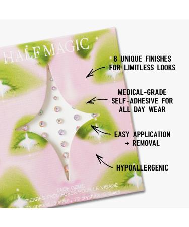 HALF MAGIC Iridescent Sparkle Self-Adhesive Face Gems 72 ct - Transform Your Style with the Best Innovation Today! - Buy Online on GoSupps.com